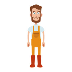 Farmer man with overrall vector illustration graphic design