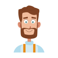 Farmer man profile cartoon vector illustration graphic design