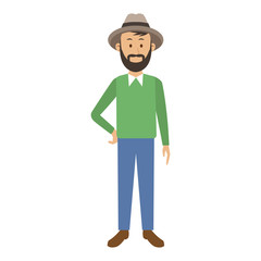 Young man with casual clothes cartoon vector illustration graphic design
