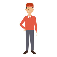 Young man with casual clothes cartoon vector illustration graphic design