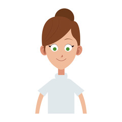 Young woman cartoon profile vector illustration graphic design