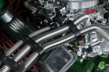Flexible Stainless Steel Hoses on a High Performance Engine