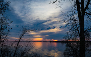 Sunrise over a lake