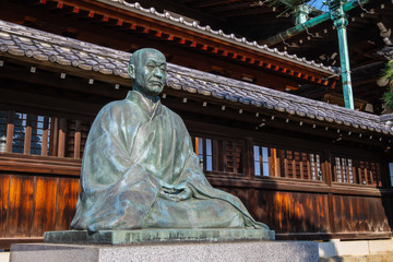 Statue of Sawaki Kodo Roshi, one of the leading and most influential Zen masters of the 20th century in Japan at Sengakuji Temple