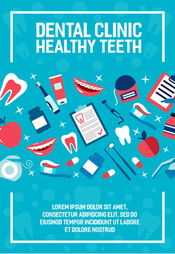 Dental health clinic vector poster