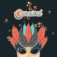 carnival mask vintage icon