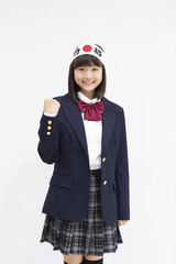 Fototapeta premium 応援する中学生