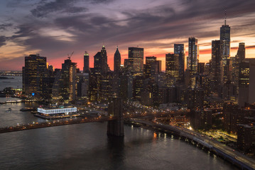 Fototapeta na wymiar Aerial Downtown Manhattan