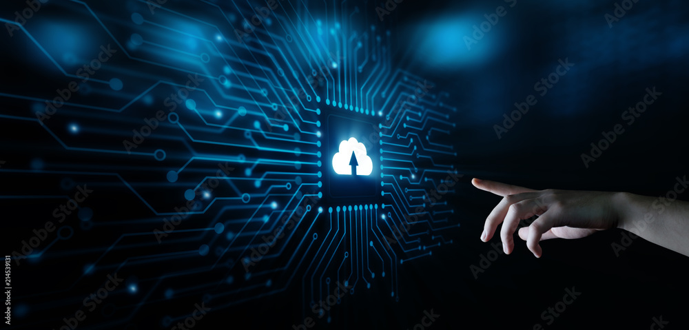Wall mural cloud computing technology internet storage network concept
