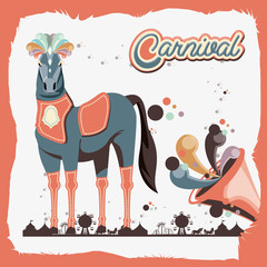 carnival horse vintage icon