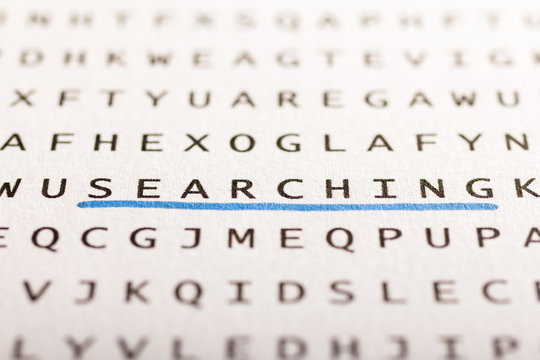 Word search, puzzle. Concept about finding, searching, looking for.