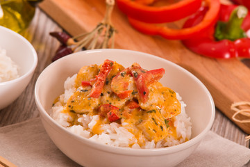 Red thai curry.