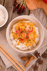 Red thai curry.