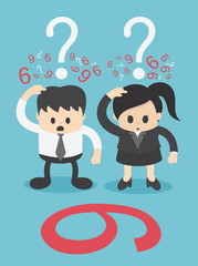 Two businessmen confused  Number Six or Nine ?. Think differently