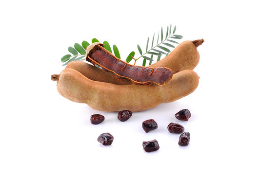 Sweet tamarind isolated on white background.