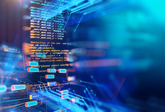 Programming code abstract technology background