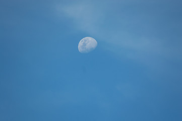 moon in sky blue