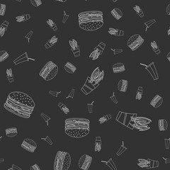 Fast food beverage seamless pattern