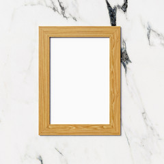 Wood Frame Mockup with Marble Background