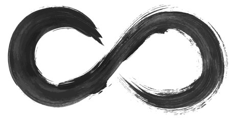 Grunge infinity symbol. Watercolor hand drawn vector illustration. - 214547134