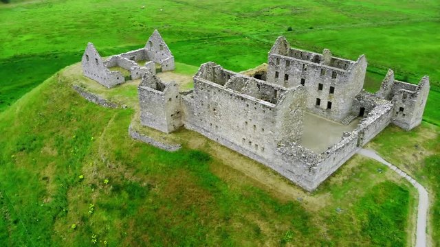 Flight over the Ruthven Barracks in Kingussie Scotland - Cairngorms National Park