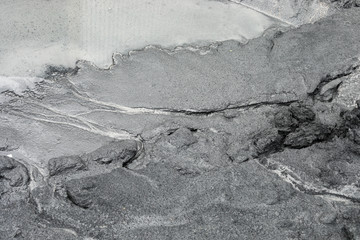 fly ash pattern during the raining and water flow