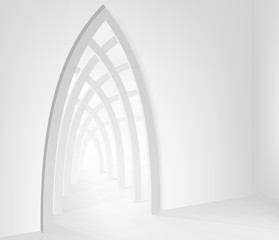 Illustration Ramadan Kareem. Islamic interior mosque with beam of light. Graphic concept for your design