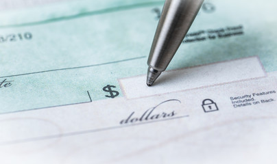 writing a check , making payments