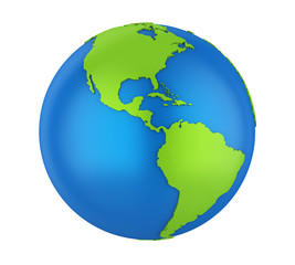 Planet Earth America View Isolated