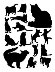 Silhouette of cats. Good use for symbol, logo, web icon, mascot, sign, or any design you want.