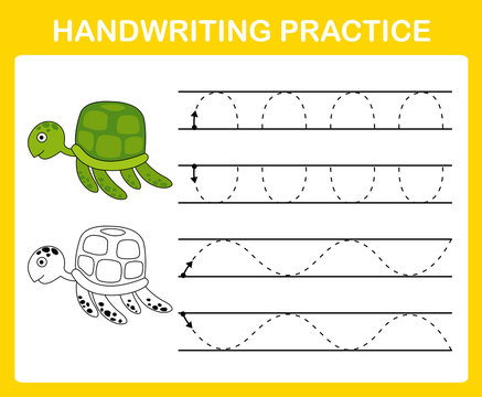 Handwriting Practice Sheet Illustration Vector