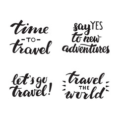 Hand Drawn Quote About Travel and Adventure. Handlettering Isolated on White.