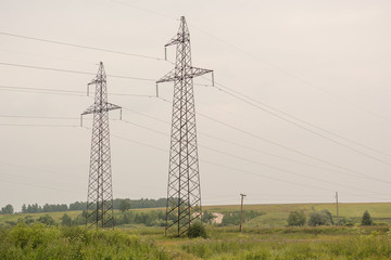 The high-voltage line passes through the field