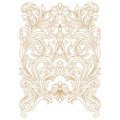 Golden vintage baroque ornament, corner. Retro pattern antique style acanthus.