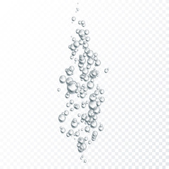 Water rain drops or steam shower. Clear vapor bubbles on window glass surface. Vector illustration isolated on transparent background
