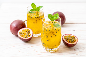 fresh and iced passion fruit juice