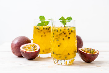 fresh and iced passion fruit juice