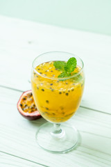 fresh and iced passion fruit juice