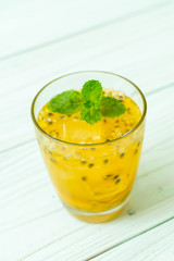 fresh and iced passion fruit juice
