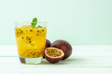 fresh and iced passion fruit juice