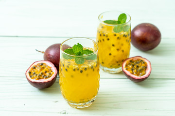 fresh and iced passion fruit juice