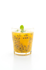 fresh and iced passion fruit juice
