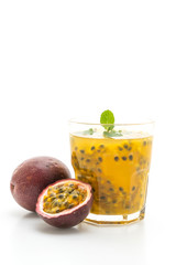 fresh and iced passion fruit juice