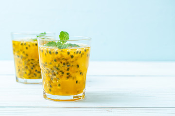 fresh and iced passion fruit juice