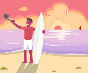 Surfer man with board