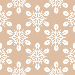 Beige and white floral seamless pattern