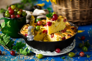Gooseberry skillet cake.style rustic