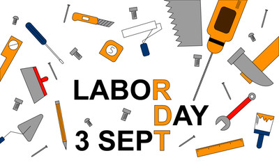 Happy Labor Day banner. Vector illustration. 