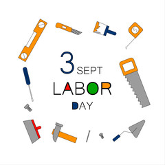 Happy Labor Day banner. Vector illustration. 