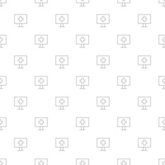 Obraz premium Vector Online medicine pattern. Online medicine seamless background